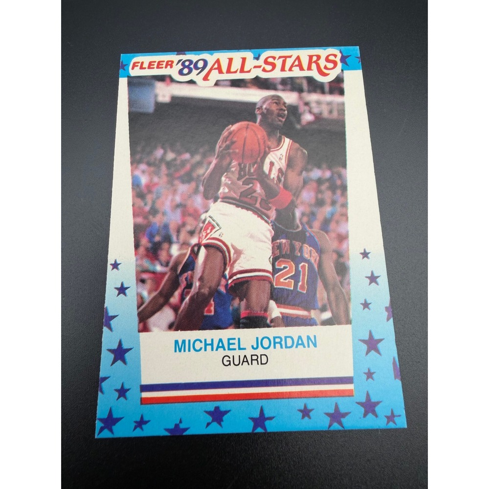 1989 Fleer Michael Jordan All-Stars Sticker No 3 Chicago Bulls Basketball Card